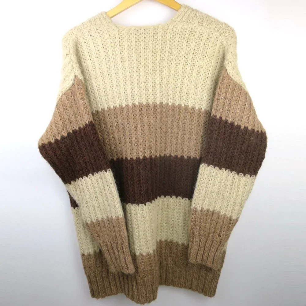 Zara Oversized Loose Fit Striped Sweater S - Picture 5 of 6
